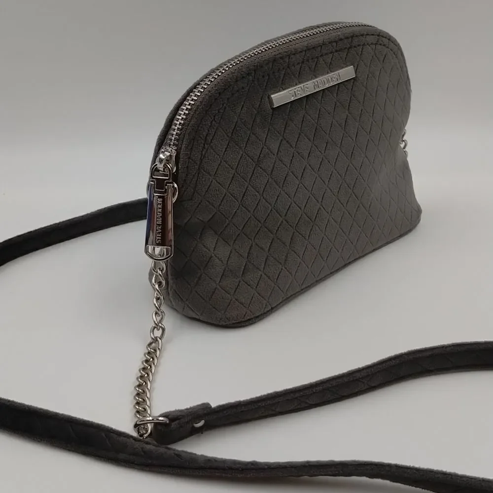 Steve Madden Crossbody bag chain strap gray purse zip around around small